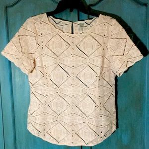 J. Crew Pink Eyelet Tee Medium